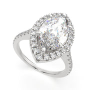 Isadora Marquise Cut Halo Pave Engagement Ring Setting - Nivetta